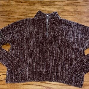 Pink Rose Cozy Brown Women's Sweater